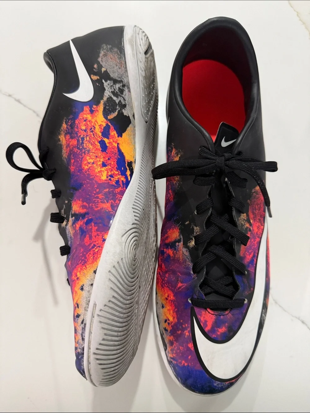 Nike Men’s CR7 Black With Red Orange Purple Indoor Soccer Shoes
